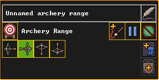 An archery range zone Options.